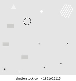 Grey Triangle White Vector Background. Square Black Shadows Modern Art Pattern. Polygon Gray Chaos Silver Modern Style Simple Hipster Art. Calm Pastel Oval Digital Geometrical Modern Design.