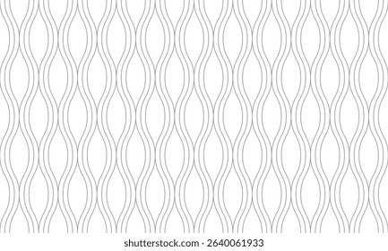 Grey triple line with ogee shape seamless pattern. Vector Repeating Texture.