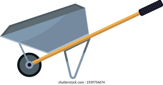 Grey trolley, illustration, vector on white background.