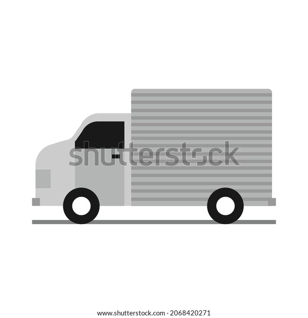 Grey Truck\
Delivery Shipping Container\
Illustration