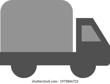 Grey truck, icon illustration, vector on white background