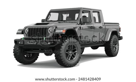 grey truck Jeep car art 3d 4x4 4wd vector pickup type safari template element sign symbol logo ram template vector graphic design isolated drive race rally speed model monster
