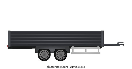 Grey truck lorry trailer. vector