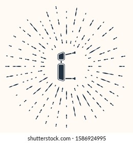 Grey Truck side mirror icon isolated on beige background. Abstract circle random dots. Vector Illustration