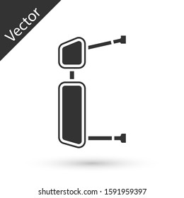 Grey Truck side mirror icon isolated on white background.  Vector Illustration
