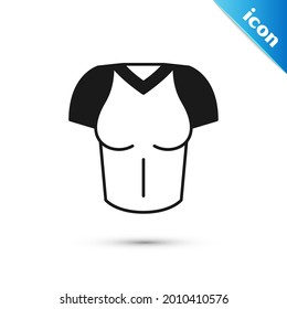 Grey T-shirt icon isolated on white background.  Vector