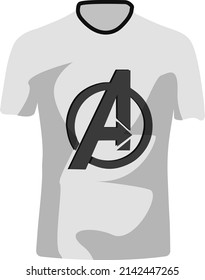 Camiseta gris, ilustración, vector sobre fondo blanco.