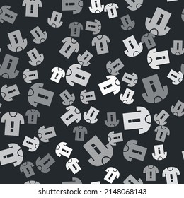 Grey T-shirt protest icon isolated seamless pattern on black background. Vector