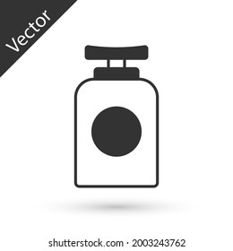 Grey Tube of hand cream icon isolated on white background.  Vector