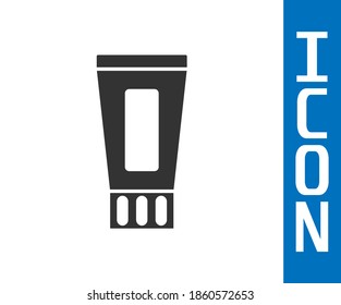 Grey Tube of toothpaste icon isolated on white background.  Vector