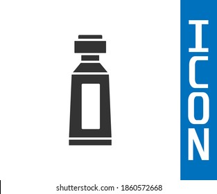 Tubo gris de ícono de pasta dental aislado en fondo blanco.  Vector