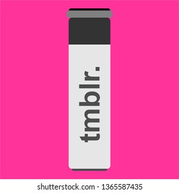 Grey Tumbler Bottle in a flat style
