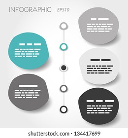 grey and turquoise big bubble timeline infographic with rings. infographic concept.