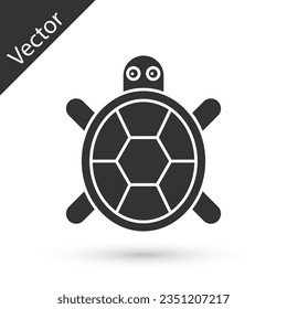 Grey Turtle icon isolated on white background.  Vector