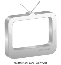 Grey Tv symbol. Vector illustration.