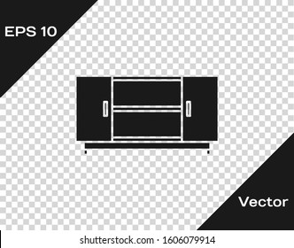 Grey TV table stand icon isolated on transparent background.  Vector Illustration