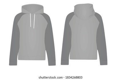 Grey two colored hoodie. vector