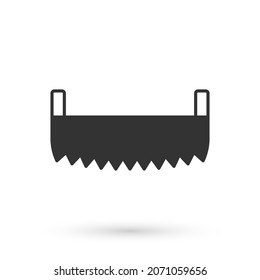 Icono de sierra gris de dos manos aislado en fondo blanco.  Vector