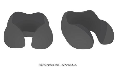 Grey u shape pillow. vector illustration