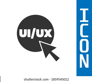 Grey UI or UX design icon isolated on white background.  Vector