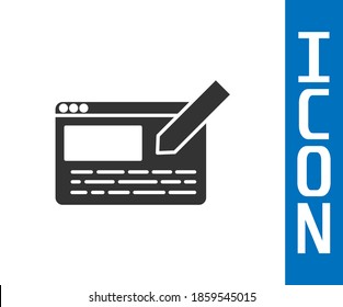 Icono de diseño de interfaz de usuario gris o UX aislado en fondo blanco.  Vector