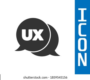 Grey UI or UX design icon isolated on white background.  Vector
