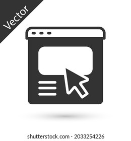 Grey UI or UX design icon isolated on white background.  Vector