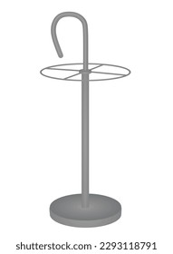 Grey umbrella holder rack. vector