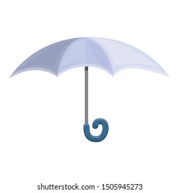 Grey umbrella icon. Cartoon of grey umbrella vector icon for web design isolated on white background