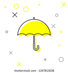 Grey Umbrella line icon isolated on white background. Vector Illustration