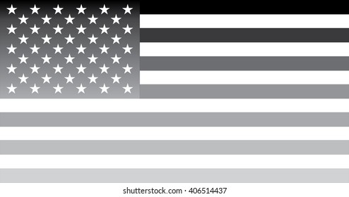 Grey USA flag - isolated vector