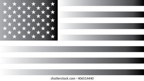 Grey USA flag - isolated vector