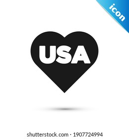 Grey USA Independence day icon isolated on white background. 4th of July. United States of America country.  Vector