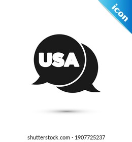 Grey USA Independence day icon isolated on white background. 4th of July. United States of America country.  Vector