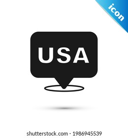 Grey USA Independence day icon isolated on white background. 4th of July. United States of America country.  Vector