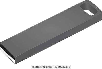 Grey USB flash. vector illustration