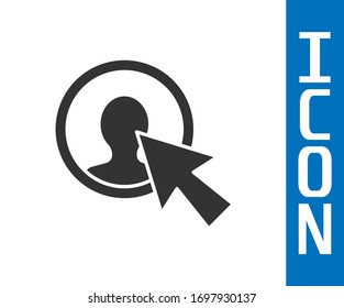 Grey User of man in business suit icon isolated on white background. Business avatar symbol - user profile icon. Male user sign.  Vector Illustration