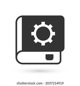 Grey User manual icon isolated on white background. User guide book. Instruction sign. Read before use.  Vector