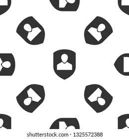 Grey User protection icon isolated seamless pattern on white background. Secure user login, password protected, personal data protection, authentication icon. Vector Illustration
