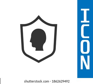 Grey User protection icon isolated on white background. Secure user login, password protected, personal data protection, authentication.  Vector