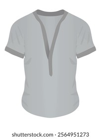 Grey  v neck t shirt. vector illustration