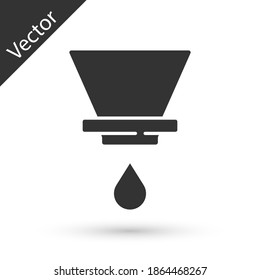 Grey V60 coffee maker icon isolated on white background. Vector.