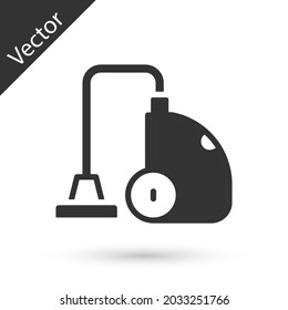 Grey Vacuum cleaner icon isolated on white background.  Vector