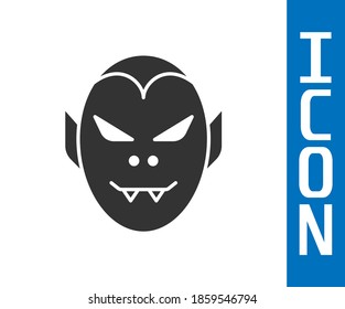 Grey Vampire icon isolated on white background. Happy Halloween party.  Vector