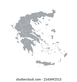 Mapa de vectores grises con fronteras administrativas