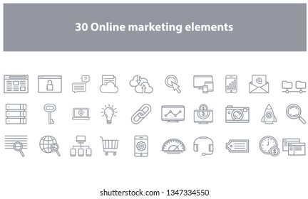 Grey vector online marketing element - Vector