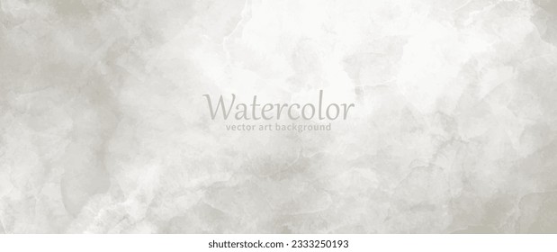 Grey vector watercolor art background. Old paper. Aged vintage watercolour texture for cover design, cards or banner. Monochrome illustration. Wall. Brushstrokes. Painted grunge template for design.