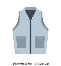 Grey vest icon. Flat illustration of grey vest vector icon for web isolated on white