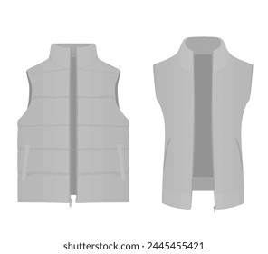 Grey vest set. vector illustration