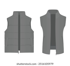 Grey vest set. vector illustration